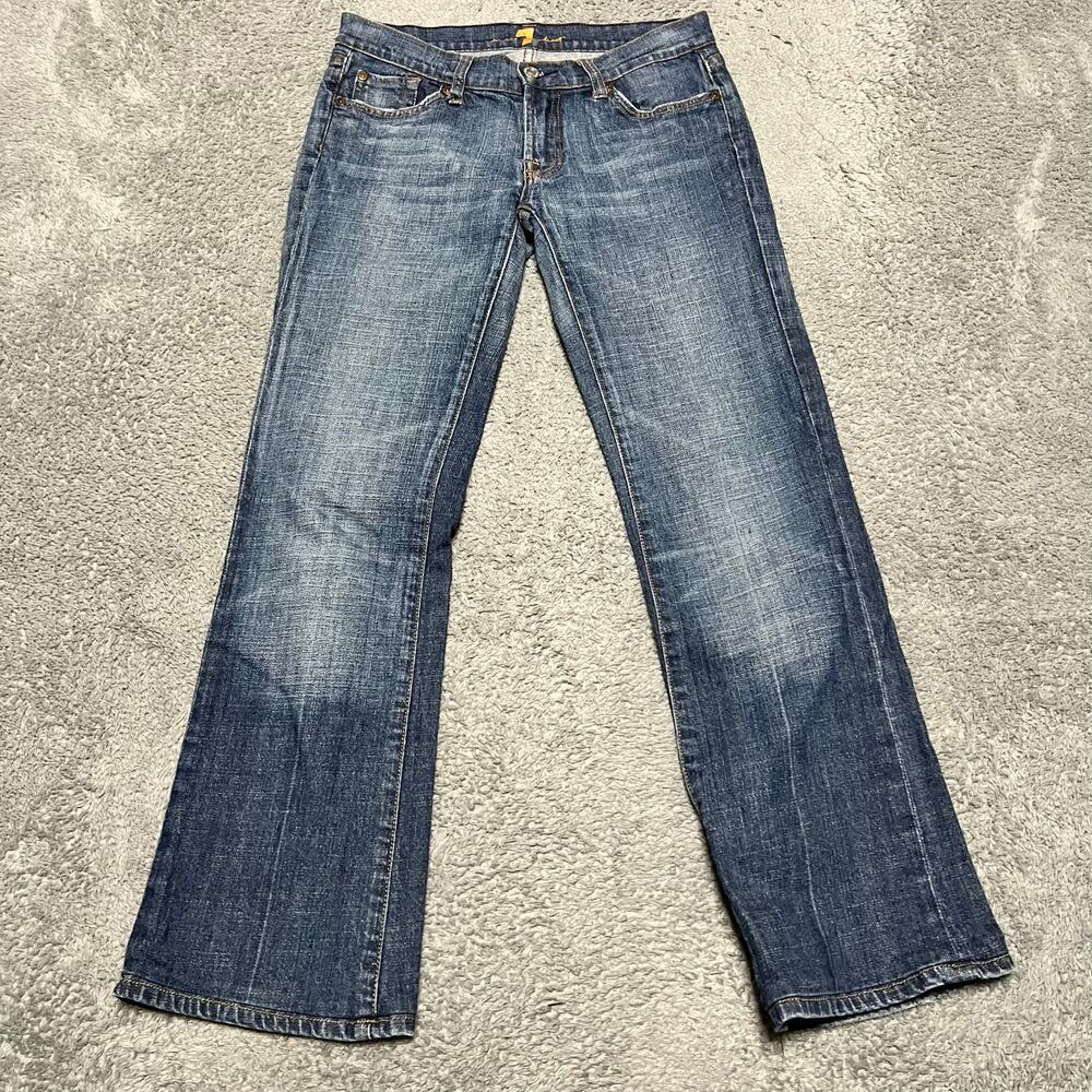 7 For All Mankind Jeans Womens 27 (29x28) Bootcut Low Rise Blue Denim Pants